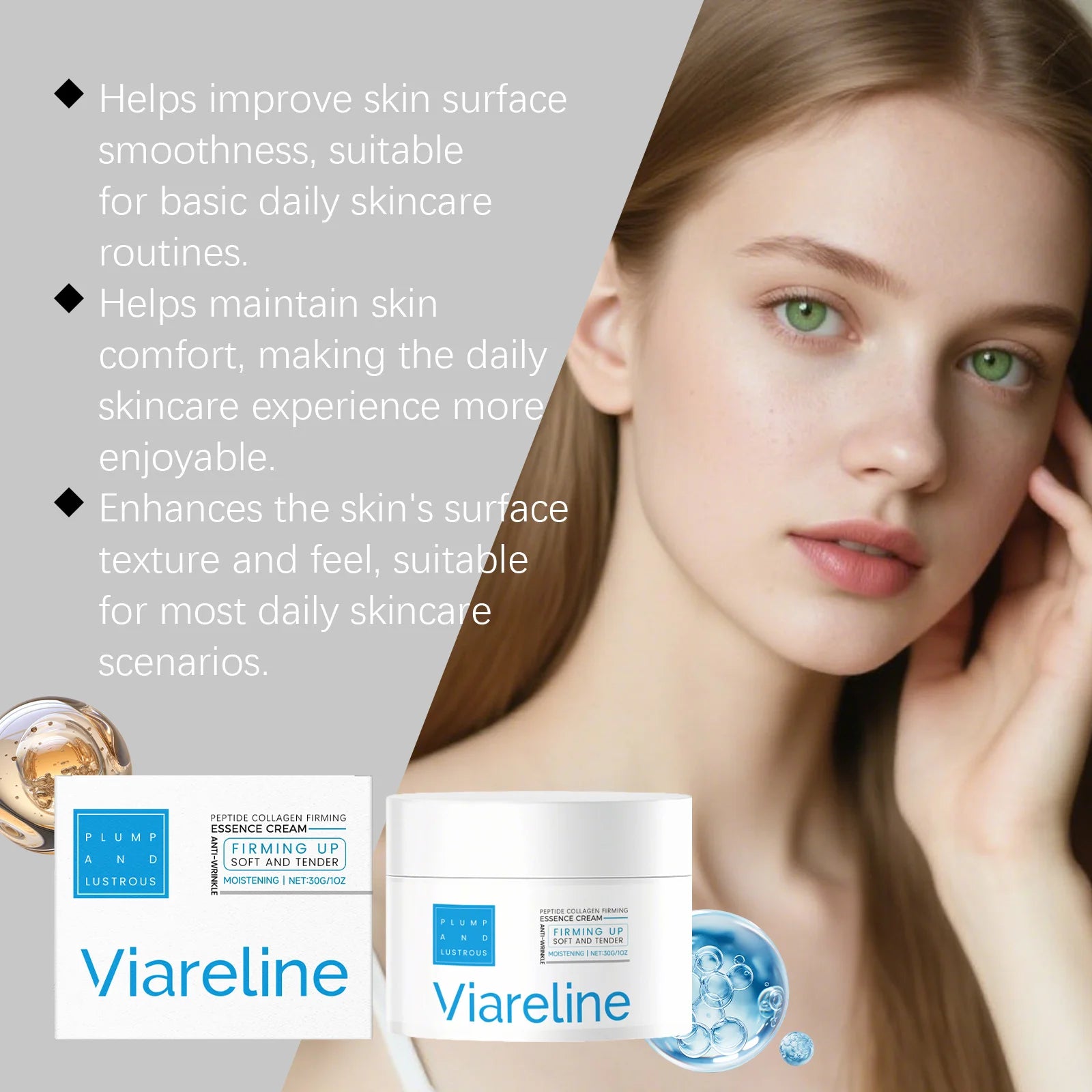 Peptide Collagen Firming Essence Cream Moisturizing Fade Fine Lines Rejuvenating Stabilizing Repairing Smoothing Wrinkle Cream Peaceful Pleasures Health and Wellness