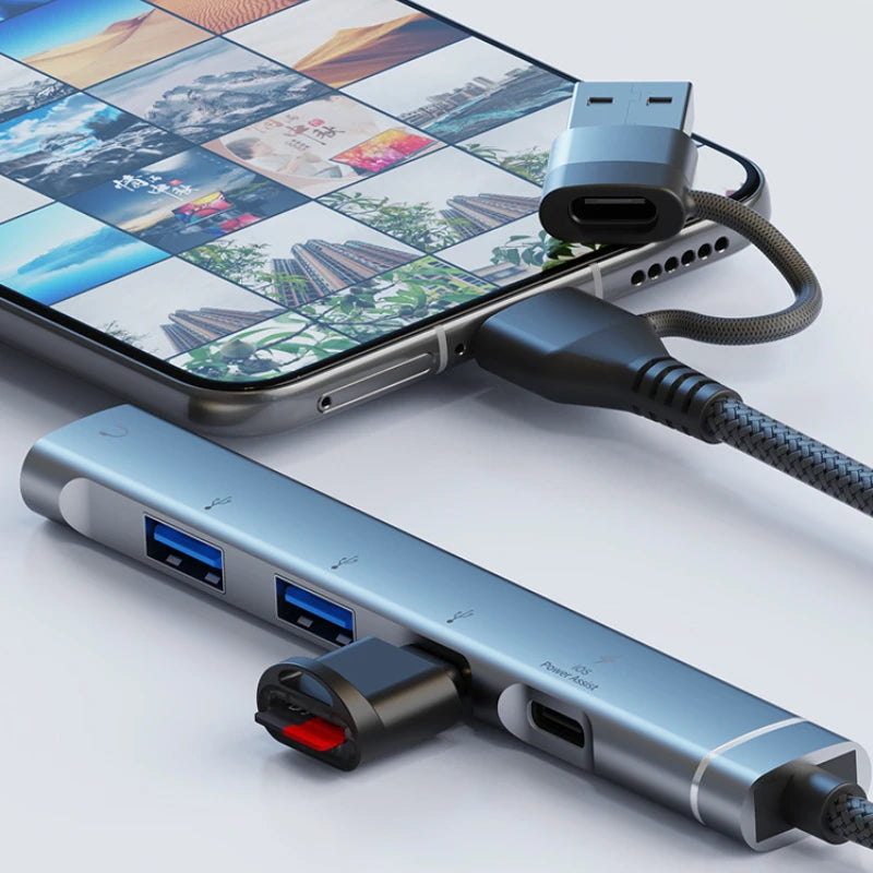 USB+Type-C To 3.5mm Audio Adapter OTG USB hub to Laptop Universal Computer Docking Station Splitter, for pc multiport Adapter Peaceful Pleasures Health and Wellness