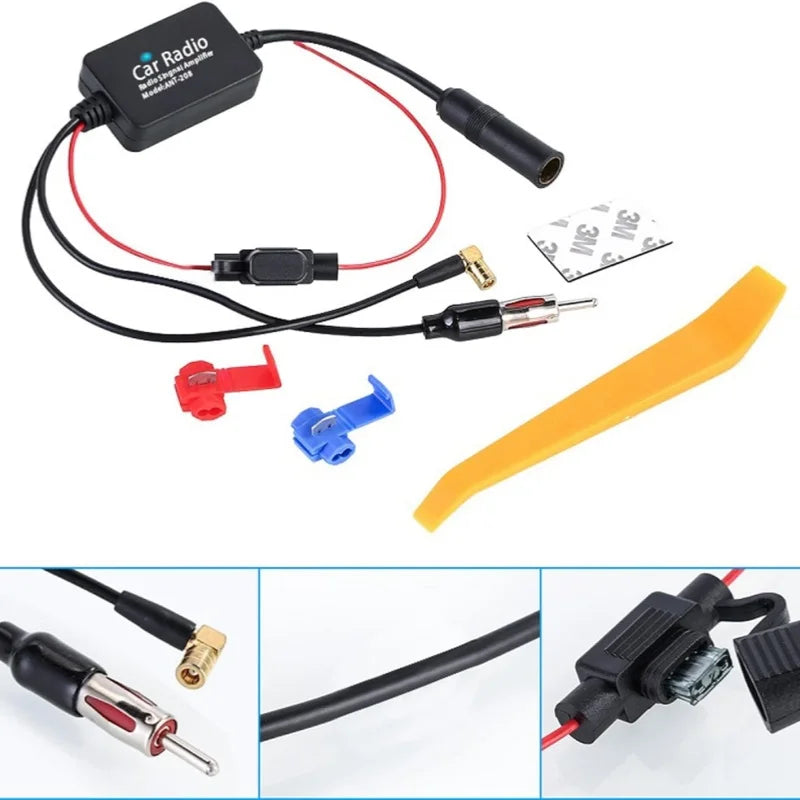 3-in-1 Car Radio Antenna Amplifier – FM AM DAB Signal Booster