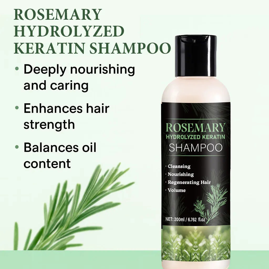 200ml Organic Rosemary Shampoo Hair Growth for Women and Men,Natural Thickening & Strengthening Shampoo with Hydrolyzed Keratin Peaceful Pleasures Health and Wellness