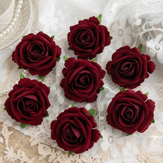 Silk Rose Heads 5/10pcs – Wedding, Wreath & DIY Decor Artificial Silk Flowers Peaceful Pleasures Health and Wellness