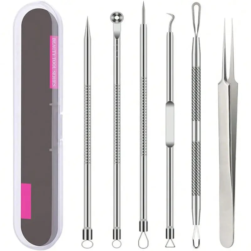 6-Piece Blackhead Comedone Extractor Kit | Home Spa Tool