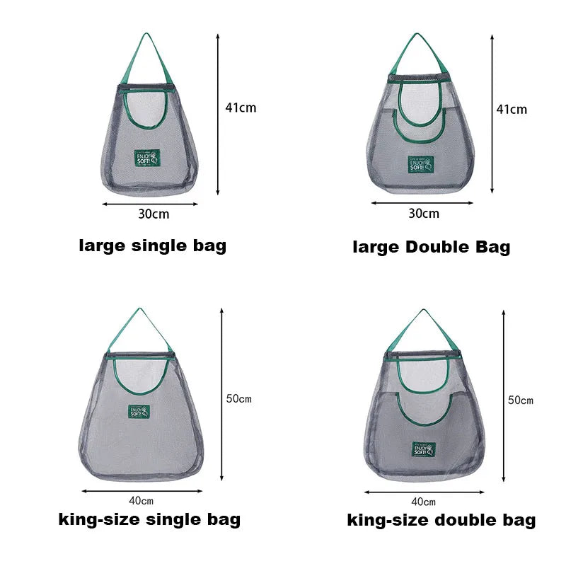 Reusable Storage Bags Kitchen Hanging Mesh Bag Home Fruit And Vegetable Storage Net Bag For Ginger Garlic Potatoes Onions Peaceful Pleasures Health and Wellness