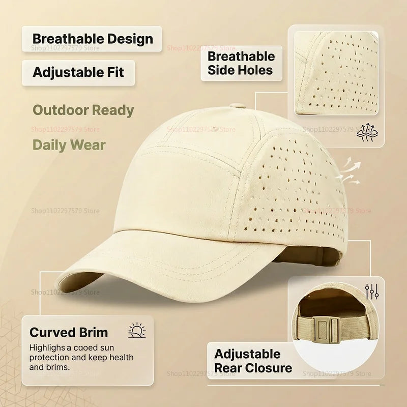 Lightweight Quick-Dry Mesh Baseball Cap UV Sun Protection Breathable Sunshade for Men Women Outdoor Hiking Camping Traveling Peaceful Pleasures Health and Wellness