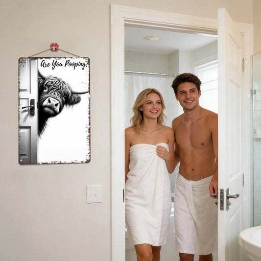 Bathroom Wall Art Decor Farmhouse Modern Funny Sign Bathroom Farm Animal Wall Pictures for Office Apartment Toilet Restroom Door Peaceful Pleasures Health and Wellness Default Title