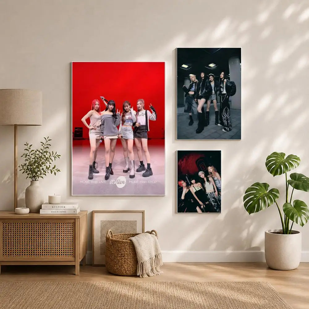 Kpop K-KISS OF LIFES Poster HD Self Adhesive Waterproof Wall Art Ideal for Home Office Dorm Bedroom Great Gift Peaceful Pleasures Health and Wellness