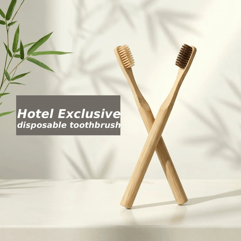 1/50PCS Disposable Toothbrush Natural Bamboo Tooth Brush Soft Bristle Charcoal Teeth Eco Bamboo Toothbrushes Dental Oral Care Peaceful Pleasures Health and Wellness