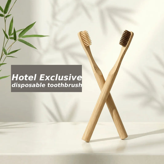 1/50PCS Disposable Toothbrush Natural Bamboo Tooth Brush Soft Bristle Charcoal Teeth Eco Bamboo Toothbrushes Dental Oral Care Peaceful Pleasures Health and Wellness
