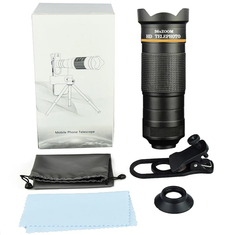 36X Telescope For Mobile Phone Lens For Photography Lens For Cell Phone Camera Zoom Lens For Mobile Microscope For Phone Lenses Peaceful Pleasures Health and Wellness Golden
