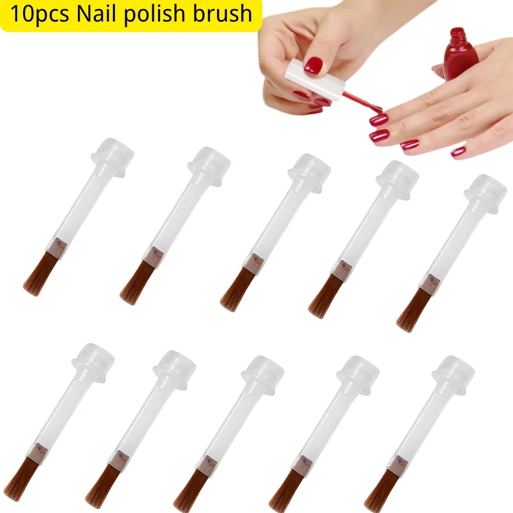 10pcs Nail Polish Brush Disposable Flat Head Brush Curved Brush Acrylic Powder Head Liquid Applicators Manicure Set Replacement Peaceful Pleasures Health and Wellness flat head