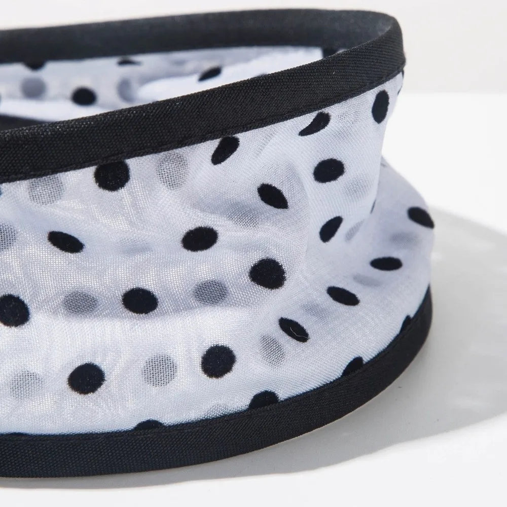 Polka Dot Mesh Wide Headband – Soft Non-Slip Hair Hoop Women Wide Hair Headband Peaceful Pleasures Health and Wellness