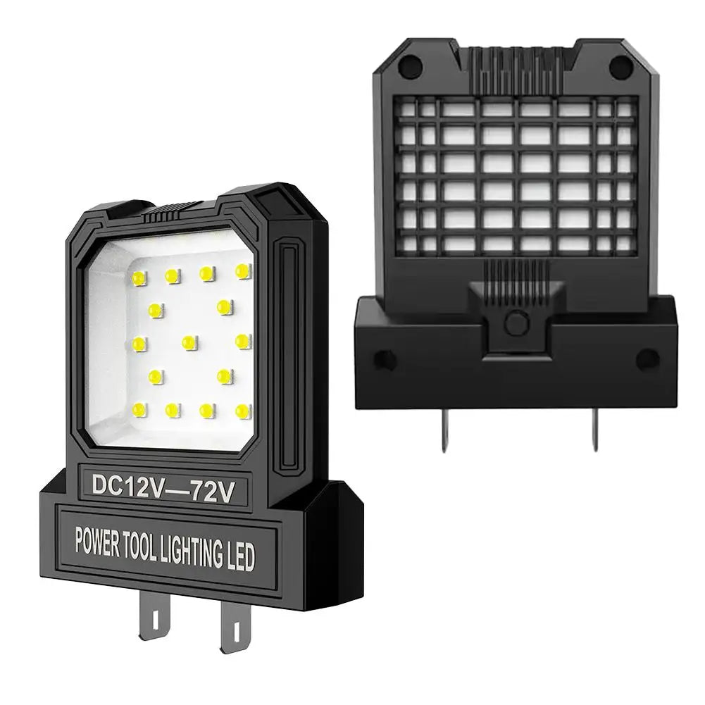 12V-85V Lithium-Ion Battery-Powered LED Work Light For Power Tools Multi-Purpose Floodlight For Outdoor Lighting Peaceful Pleasures Health and Wellness Black