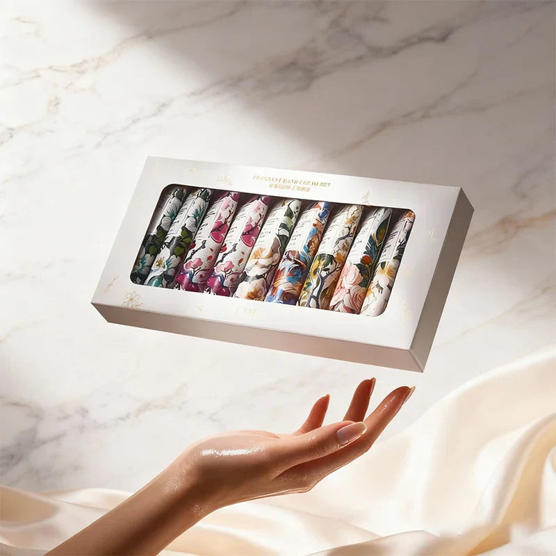Fragrant Hand Cream Gift Set – 24H Moisture, 5-Piece Combo