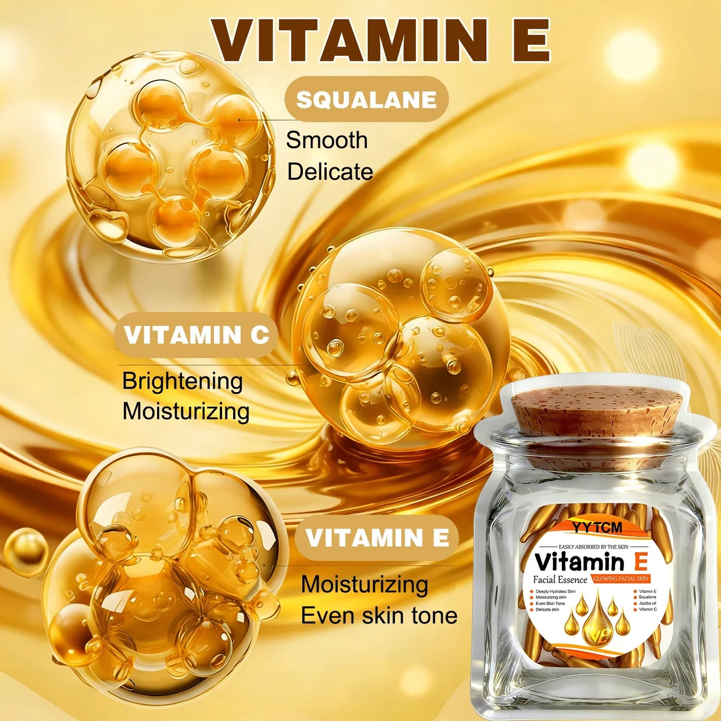 Vitamin E & Squalane Moisturizing Capsule Essence | Face Serum