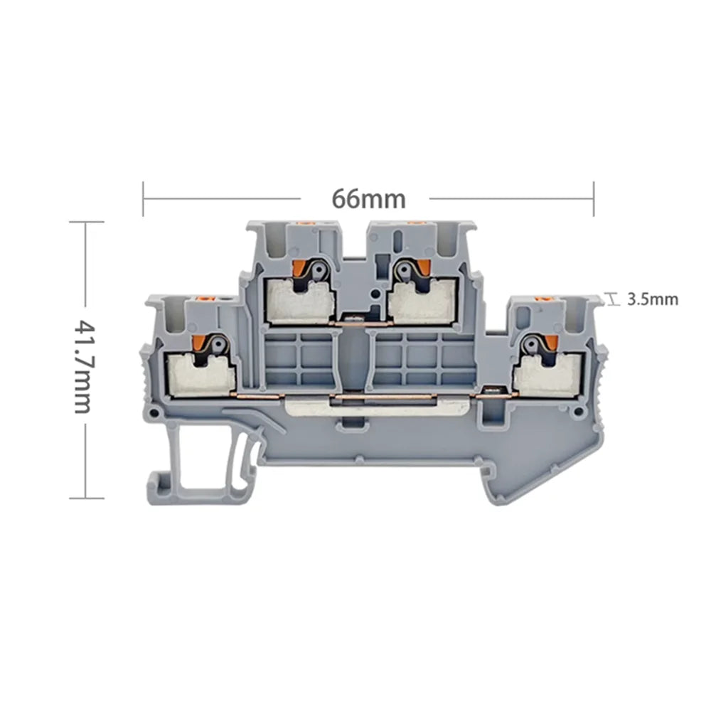 10pcs PTTB1.5 Din Rail Terminal Block PTTB-1.5 Electrical Connector 1.5mm Double Layer Spring Wiring Connection Wire Conductor Peaceful Pleasures Health and Wellness