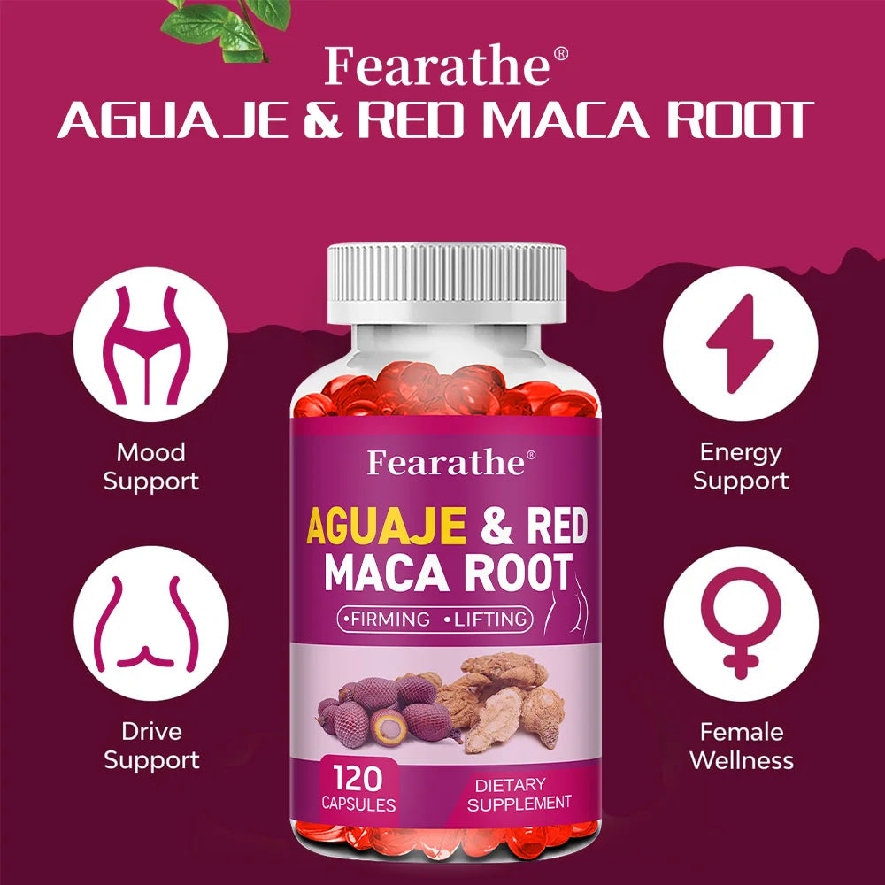 Organic Aguaje with Red Maca Root Extract Supports Full & Firming Buttocks and Immune Health 120 Capsules Peaceful Pleasures Health and Wellness