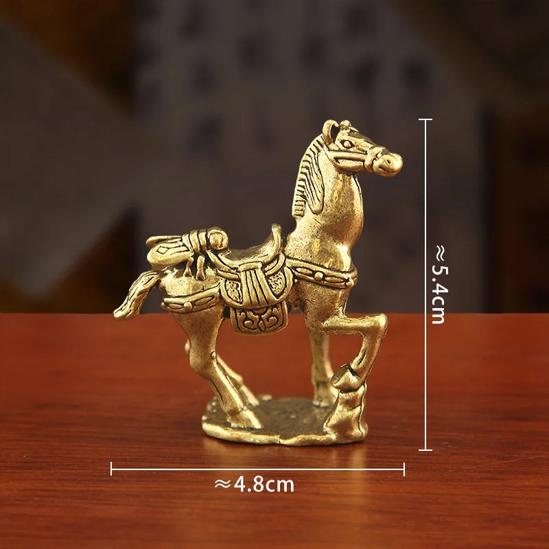 Bronze Horse Desktop Decoration Living Room Tea Table Sculpture Metal Craft Home Decorations Chinese Zodiac Horse Statue муравьи Peaceful Pleasures Health and Wellness 02