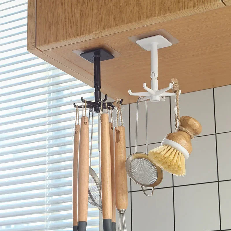 Rotating 7-Claw Hook Organizer – Kitchen & Bathroom Storage