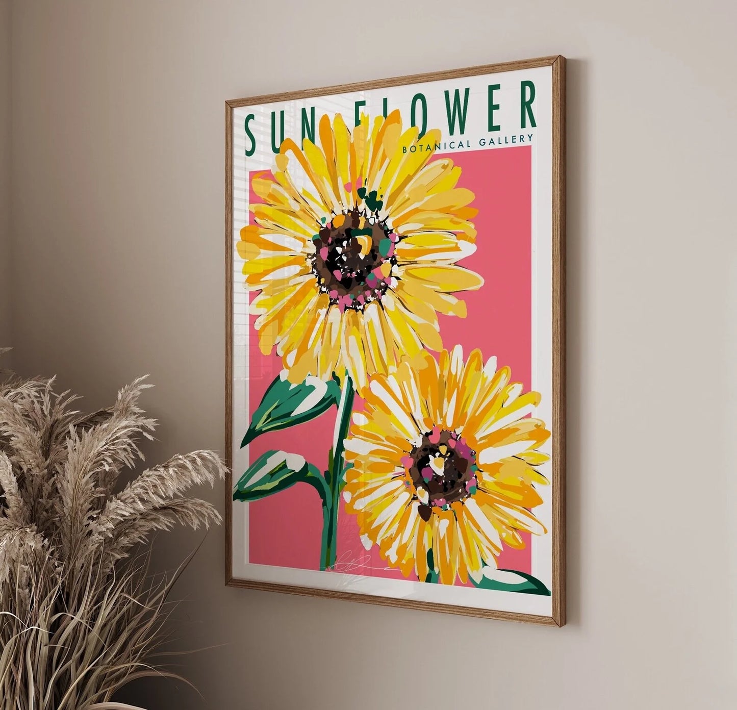 Sun flower wall art Print |Floral Prints | Botanical flower prints |kitchen dining wall art decor| bright colorful wall art deco Peaceful Pleasures Health and Wellness