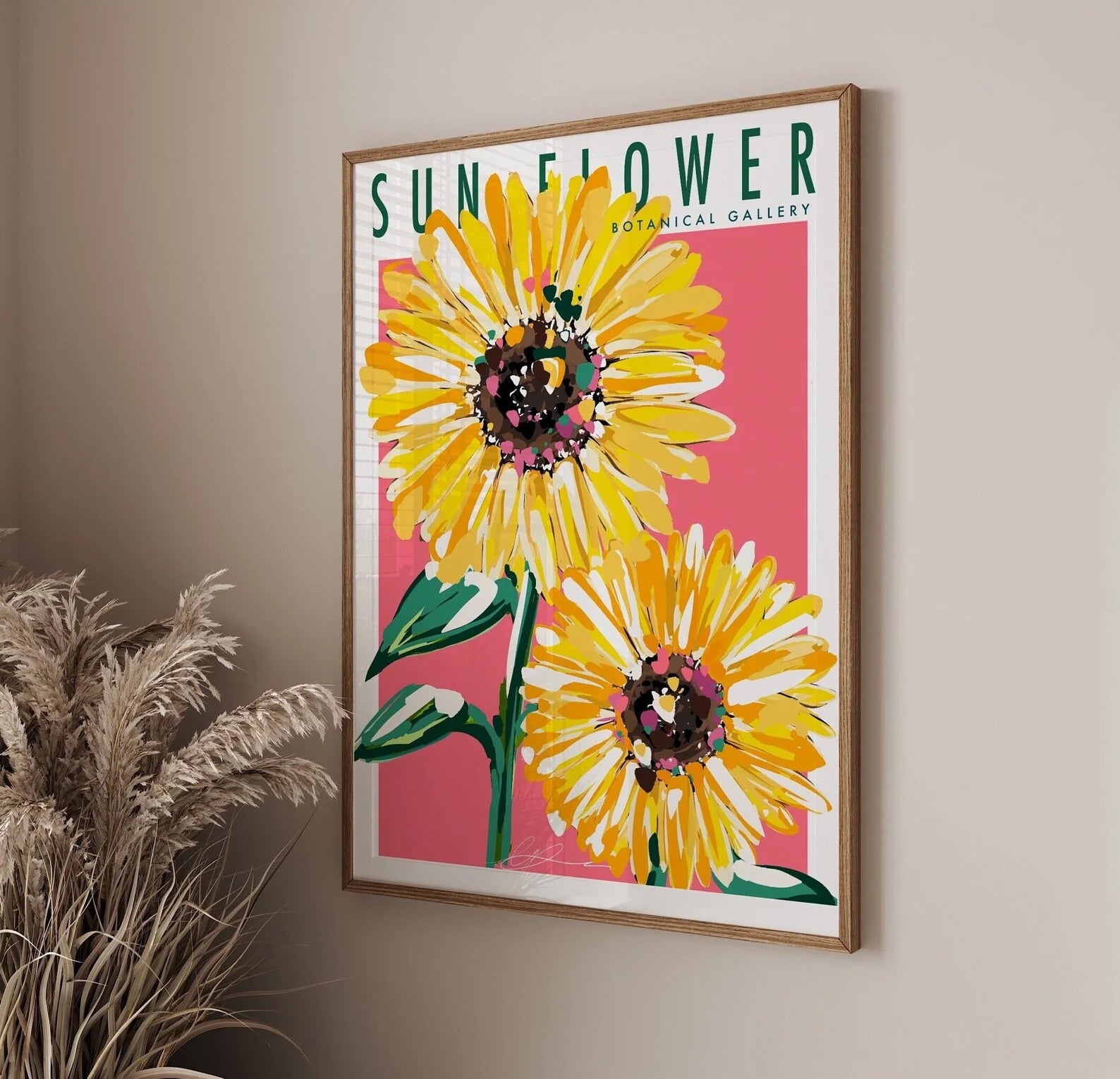 Sun flower wall art Print |Floral Prints | Botanical flower prints |kitchen dining wall art decor| bright colorful wall art deco Peaceful Pleasures Health and Wellness