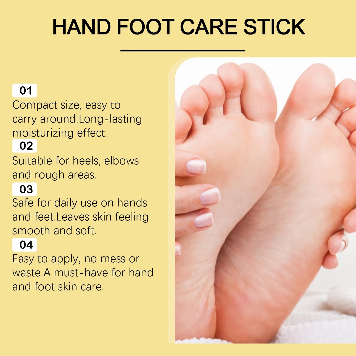 Hand Foot Moisturizing Stick Anti-Cracking Feet Exfoliating Removal Dead Skin Smooth Soft Skin Hand Feet Nourishing Care Balm Peaceful Pleasures Health and Wellness