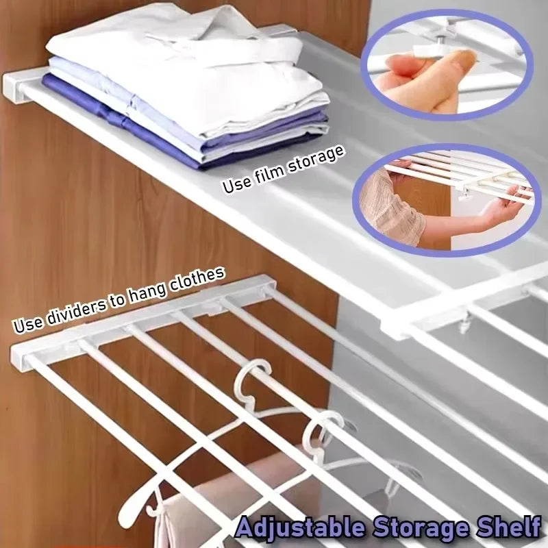 Expandable Tension Shelf & Rod Organizer | Closet Cabinet Kitchen