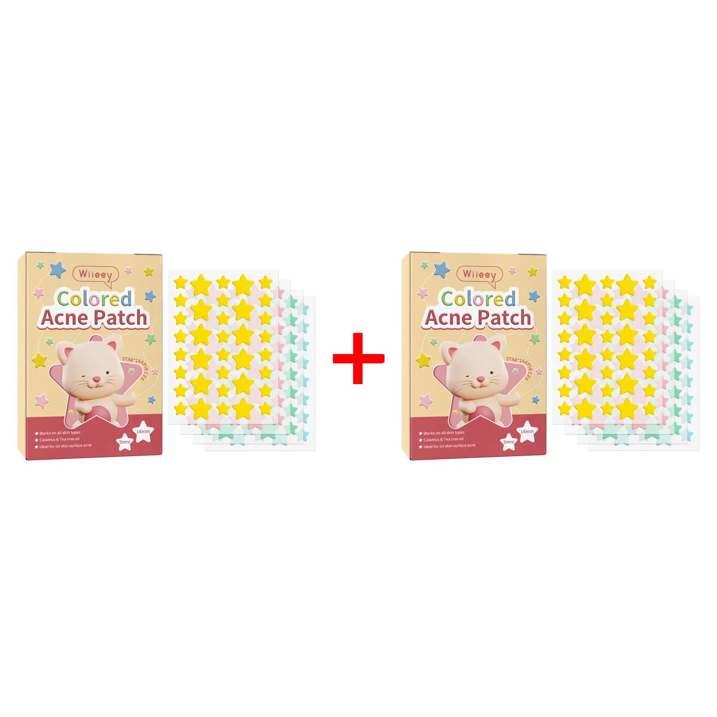 Wiieey Star Acne Patches – Colorful Pimple Stickers 144–288pc
