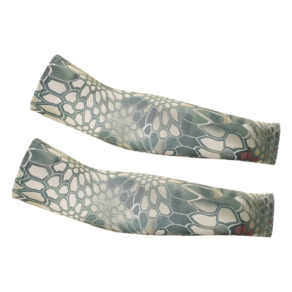 Cycling Sun Protection Ice Silk Sleeves Comfortable Breathable and UV-resistant Arm Protection Sleeves for Outdoor Cycling Peaceful Pleasures Health and Wellness Mi Lv Mang-1 pair