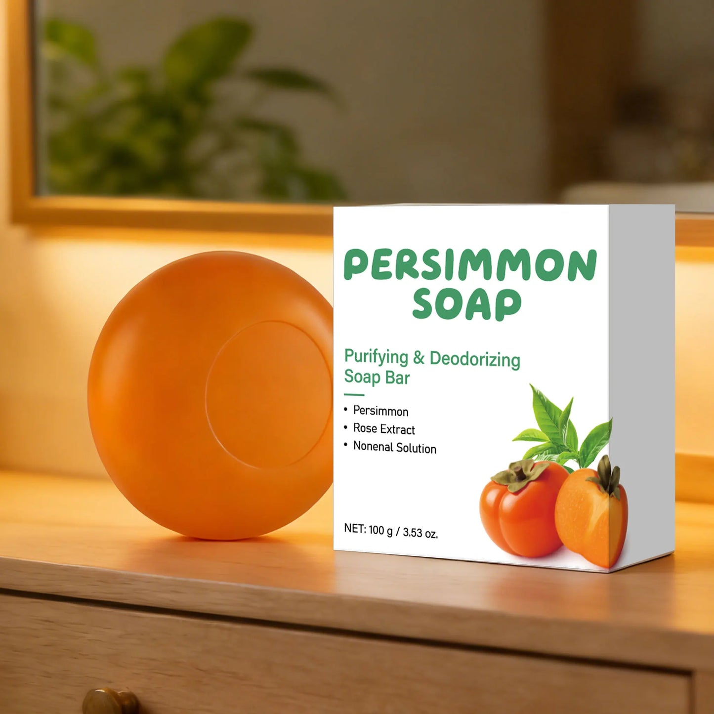 Persimmon & Green Tea Deodorizing Soap Bar | All Skin Types