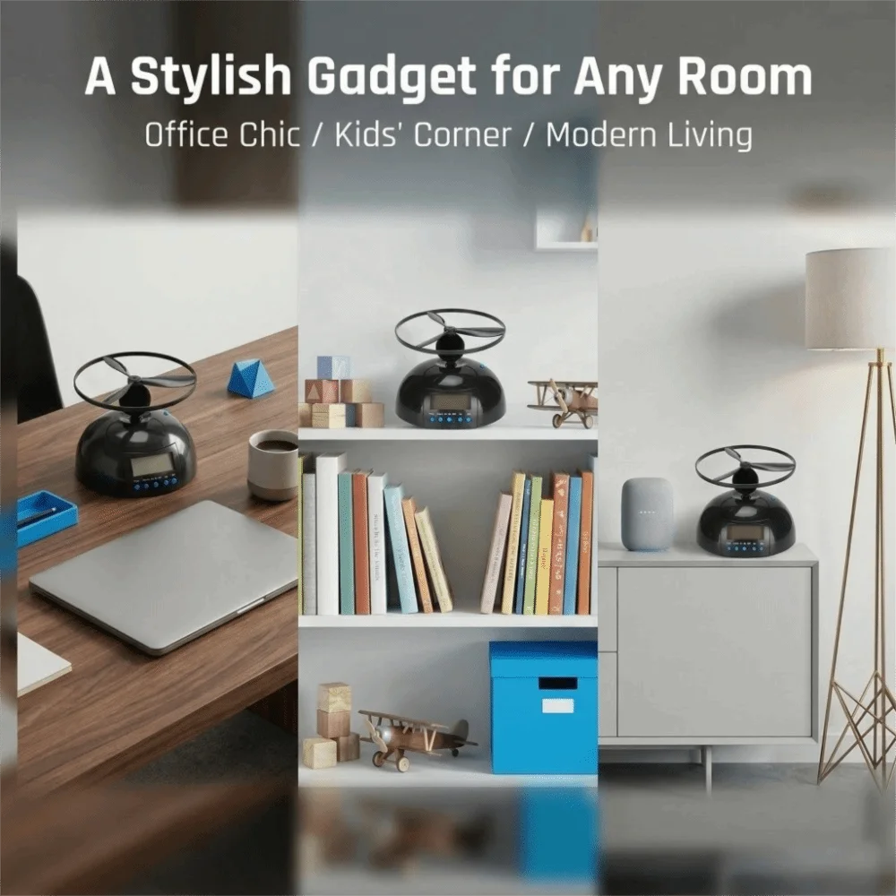 Innovative Alarm Multipurpose Electronic Clock Wake Up Tool Unique Flying Alarm Clock Moving Clock Home Peaceful Pleasures Health and Wellness