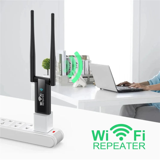 USB WiFi Extender 300Mbps 2.4GHz Dual Antenna Signal Booster WiFi USB Extender Peaceful Pleasures Health and Wellness Default Title