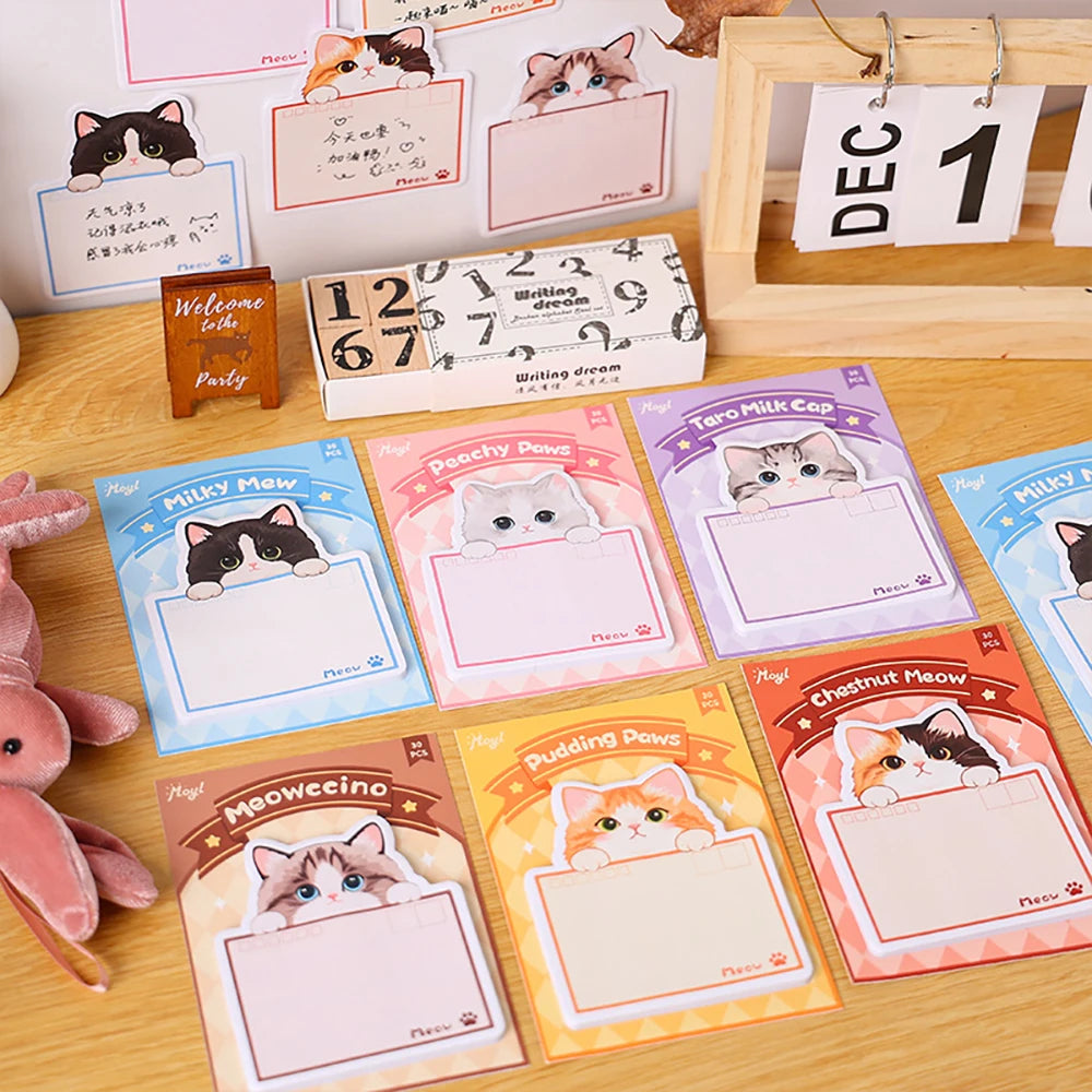 Cute Little Cat Sticky Note Self-adhesive Message Memo Pad DIY