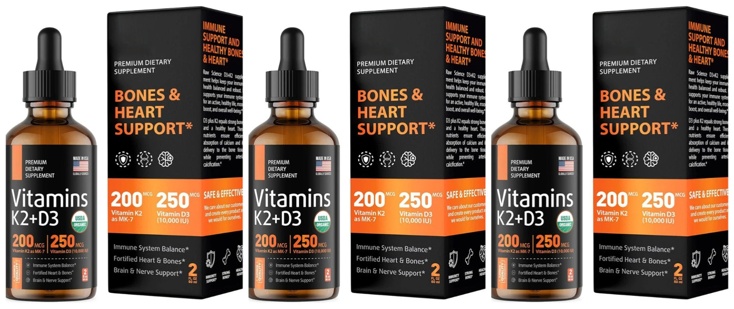 Vitamin D3 K2 Drops 5000 IU + 200mcg MK-7 | MCT Oil | 60ml