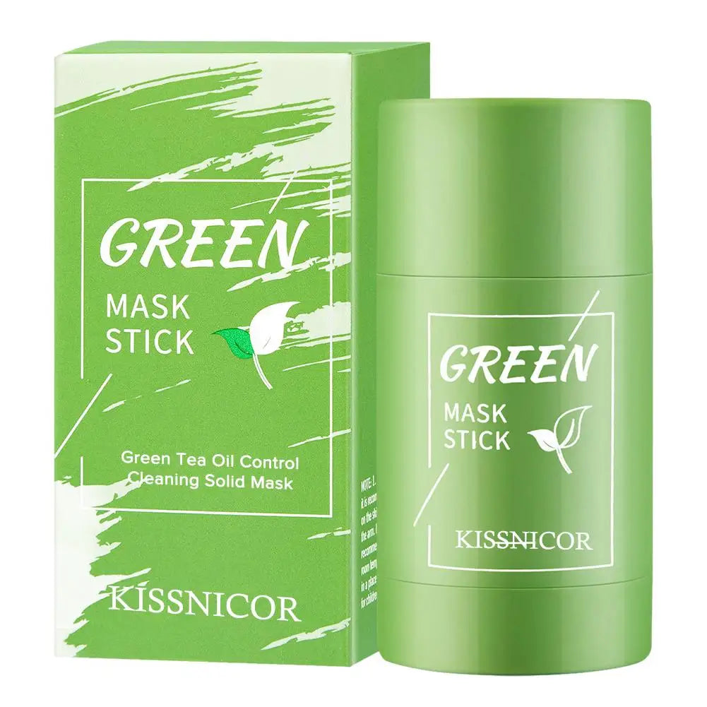 Face Clean Mask Green Tea Cleansing Stick Mask Shrink pores Deep Blackhead Remover facial Cleansing Moisturizing Mask 40g Peaceful Pleasures Health and Wellness 1pcs