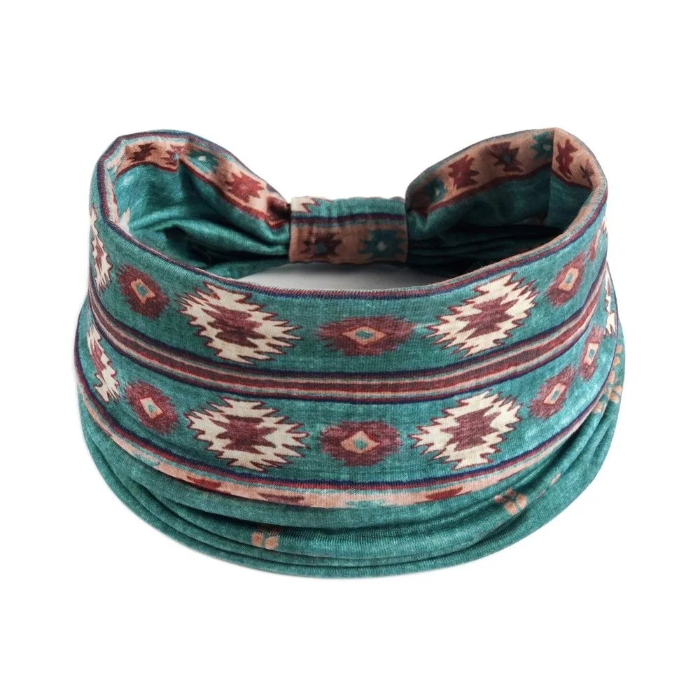 Boho Knot Wide Turban Headband – Elastic Hair Wrap for Women