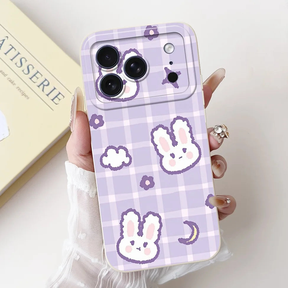 iPhone 17 Pro Silicone Case | Cute Kawaii Floral Painted Cover