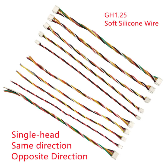 10Pcs GH1.25 2P/3P/4P/5P/6P-10 Pin JST GH 1.25 Single Double Connector with 15CM Soft Silicone Cables for Pixhawk Pixhack GPS Peaceful Pleasures Health and Wellness