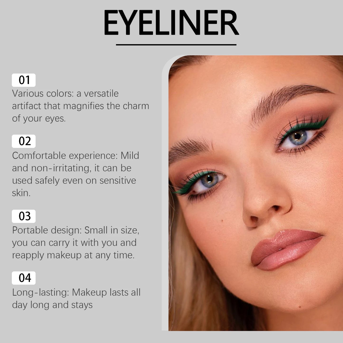 Waterproof Colored Eyeliner Pen – 4 Colors, Long-Lasting
