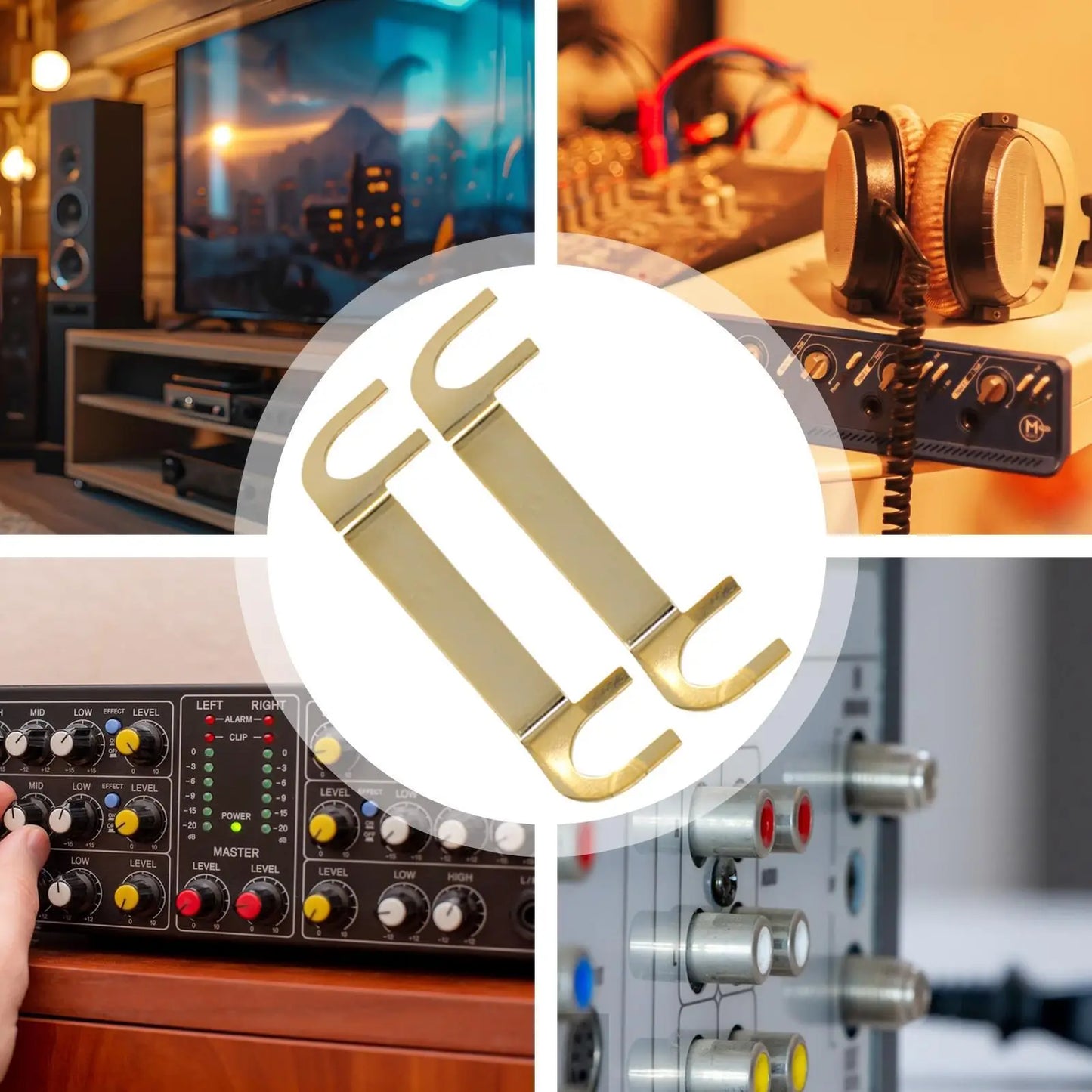Pure Copper Gold-Plated Speaker Wire Connectors – 2Pcs DIY