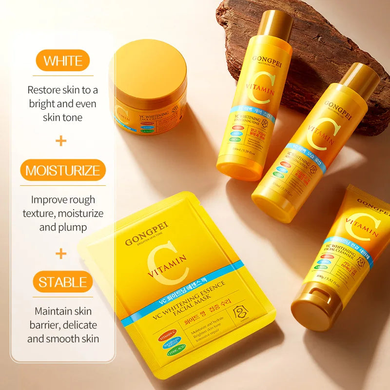 GONGPEI Vitamin C Whitening Face Mask Serum & Cream Set Korean Skincare Set Peaceful Pleasures Health and Wellness