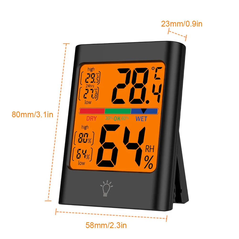 Digital Thermometer Hygrometer | Large Screen Magnetic Indoor Monitor