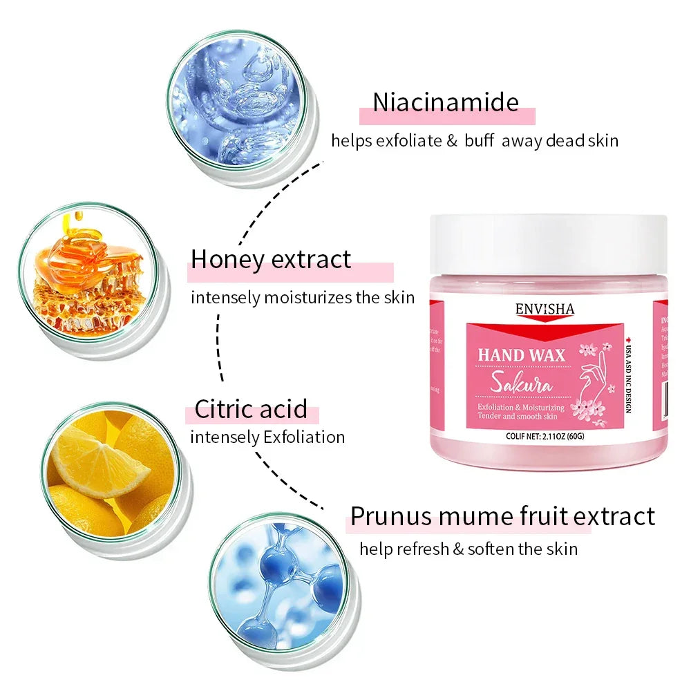 ENVISHA Moisturizing Hand Mask – Sakura & Honey (60g) Hand Mask ENVISHA