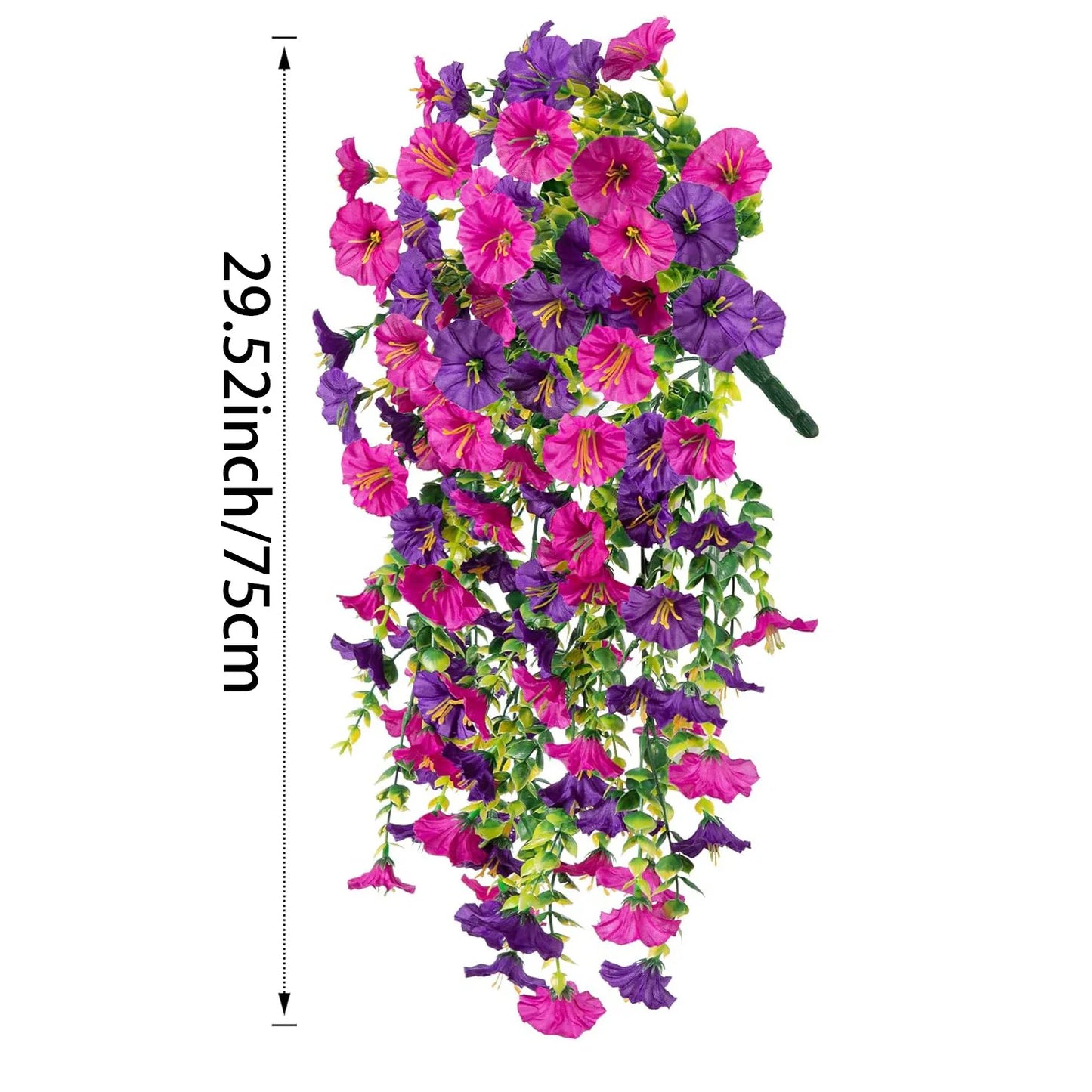 Artificial Silk Morning Glory Vine Hanging Flowers UV Resistant