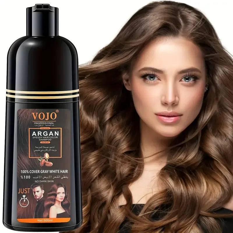 Plant-Based Hair Dye Shampoo Foam – Covers Gray, Black or Dark Brown, 500ml Peaceful Pleasures Health and Wellness