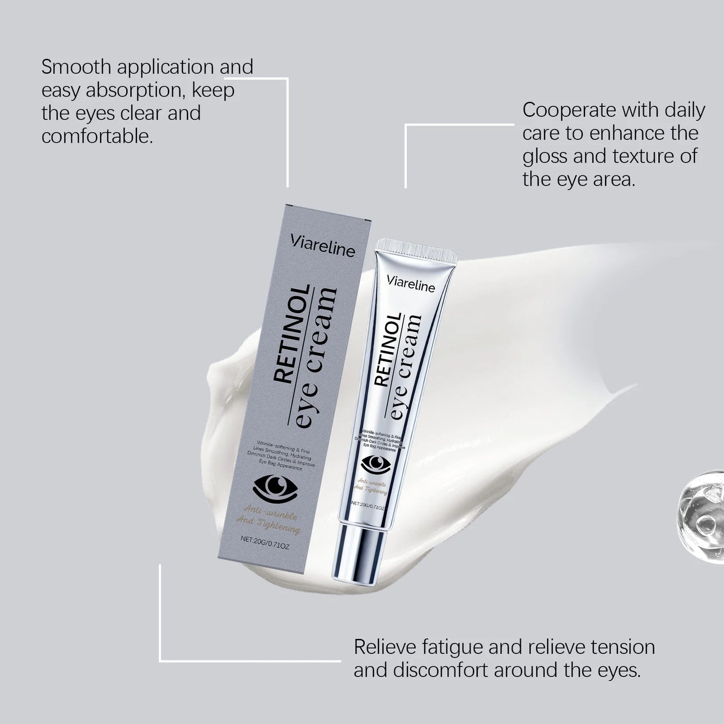 Retinol Eye Cream Reduce Wrinkles Firming Lifting Anti Dark Circles Puffiness Fade Fine Lines Hydrating Smooth Repair Eye Cream Peaceful Pleasures Health and Wellness