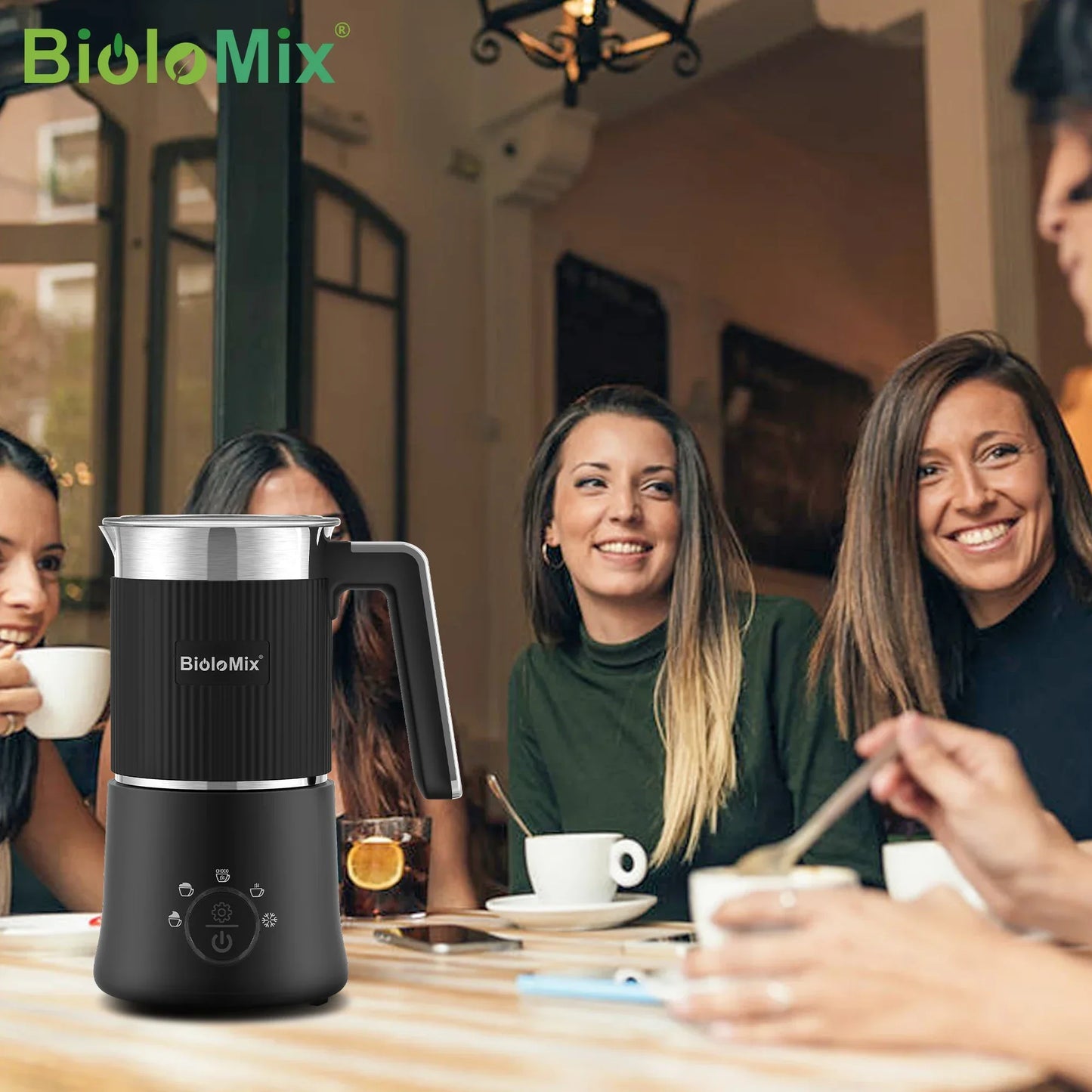 BioloMix 5-in-1 Detachable Milk Frother & Steamer 500W Milk Frother Peaceful Pleasures Health and Wellness