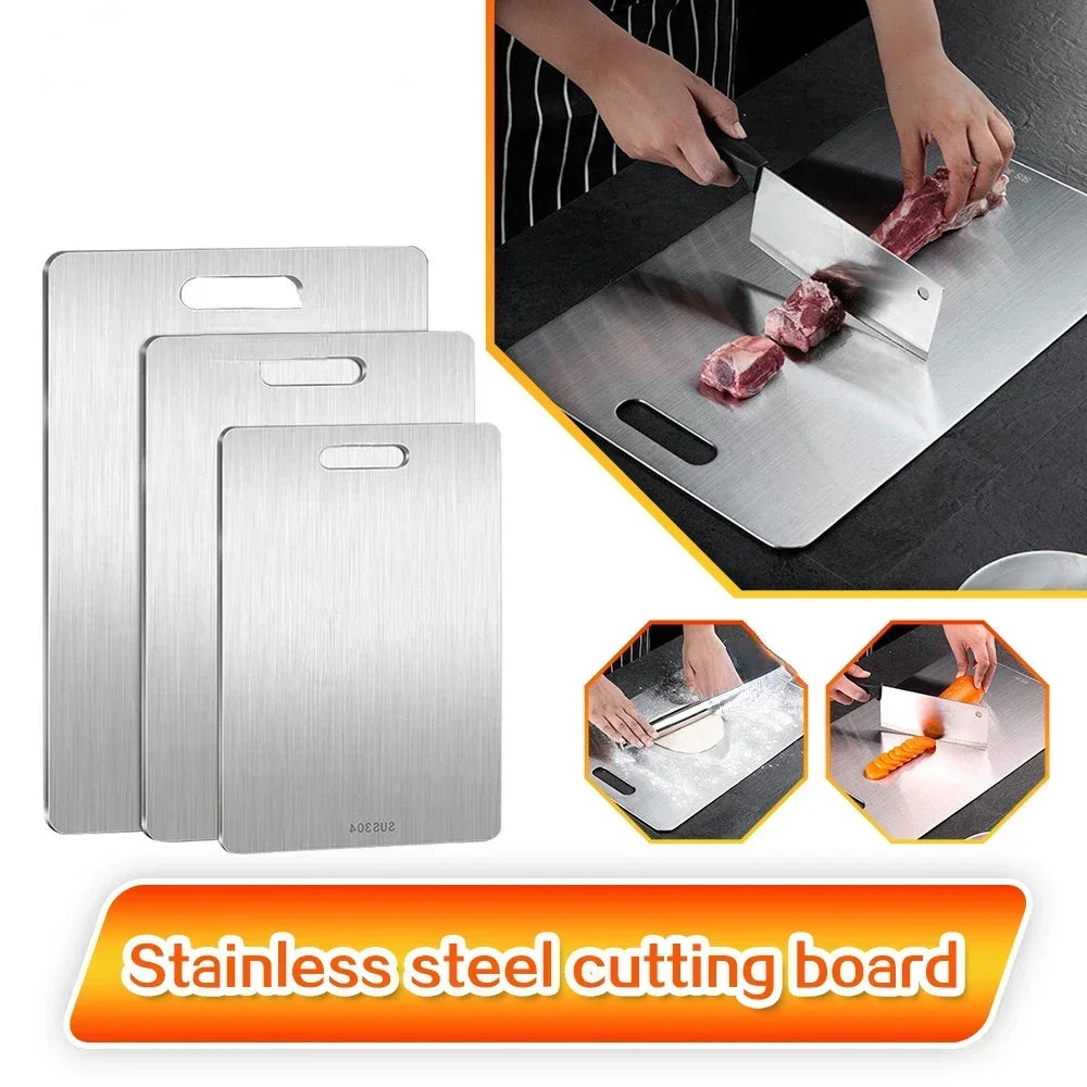 Stainless Steel Thickened Cutting Board Antibacterial Mildew-proof Kneading Dough Board Kitchen Fruit vegetable Cutting Board Peaceful Pleasures Health and Wellness