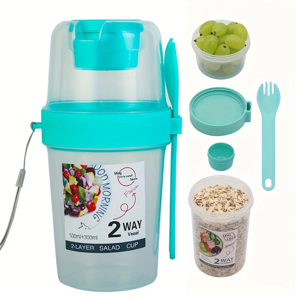 Portable Salad Cup with Lid & Fork | Meal Prep Container