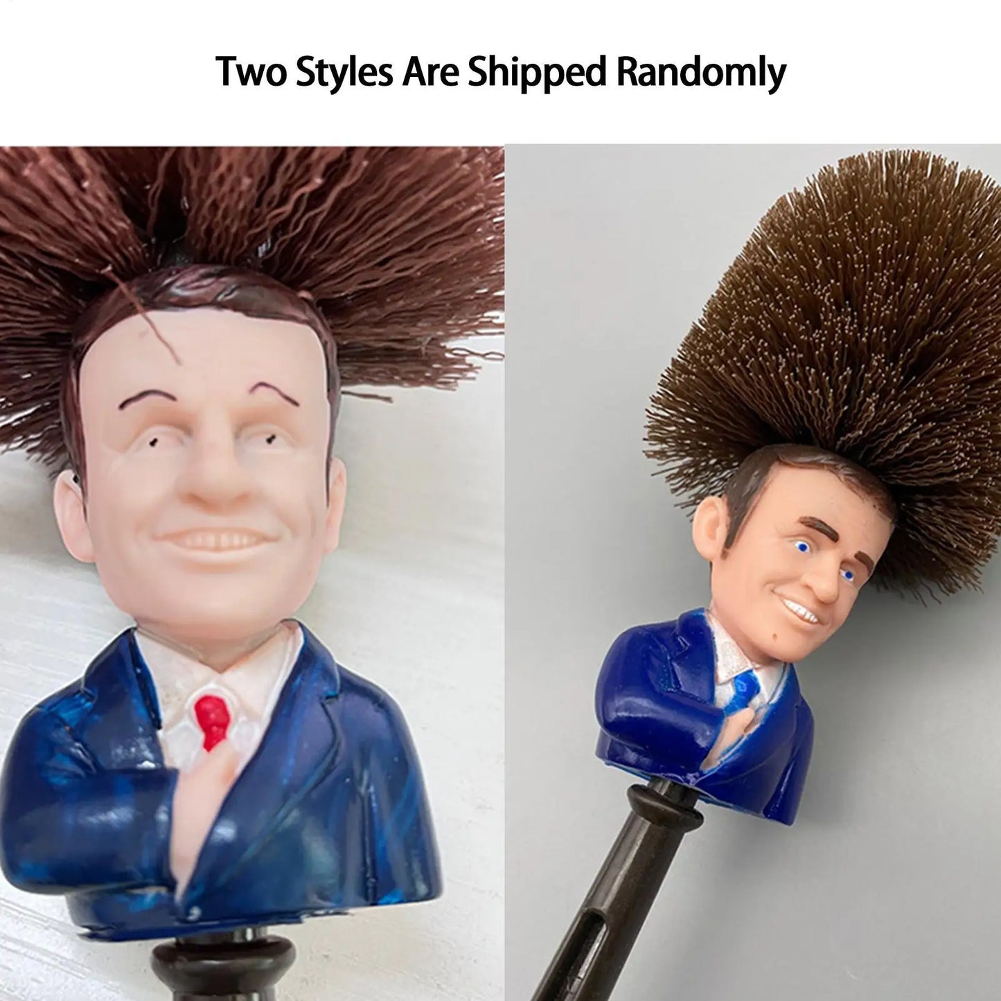 Cartoon President Toilet Brush with Holder | Funny Gag Gift