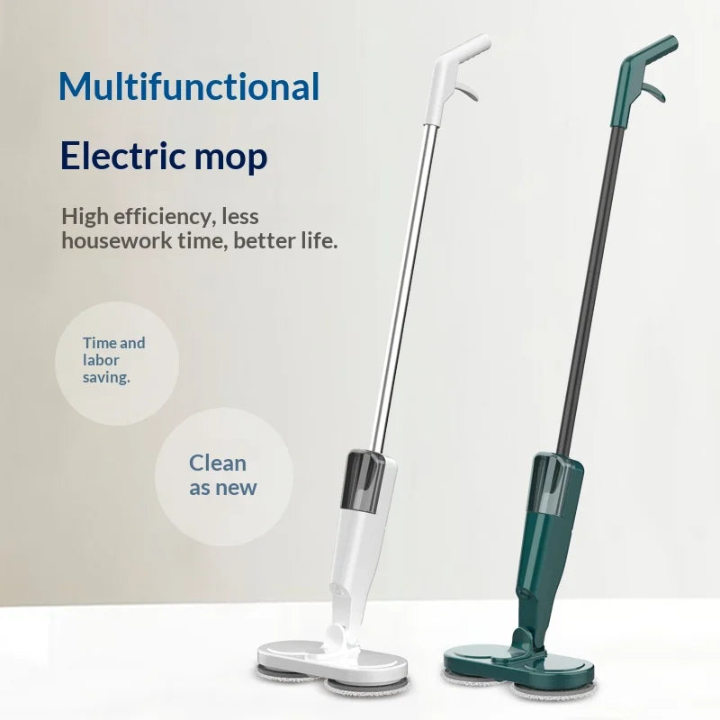 HOMEFISH 2-in-1 Wireless Electric Spin Mop Wet Dry Automatic Floor Cleaner for Home Car Glass Ceiling Window Door Peaceful Pleasures Health and Wellness